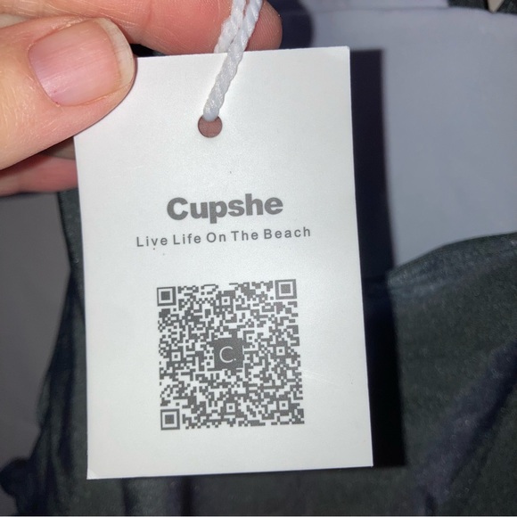 Metallic Gray One Piece Swim Suit by Cupshe Sweet Smile NWT Size M - Picture 5 of 9